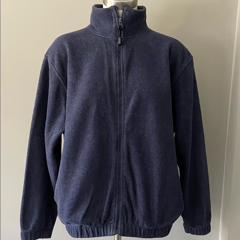 Croft & Barrow Mens Size Medium Front Zip Blue Jacket Excellent Condition